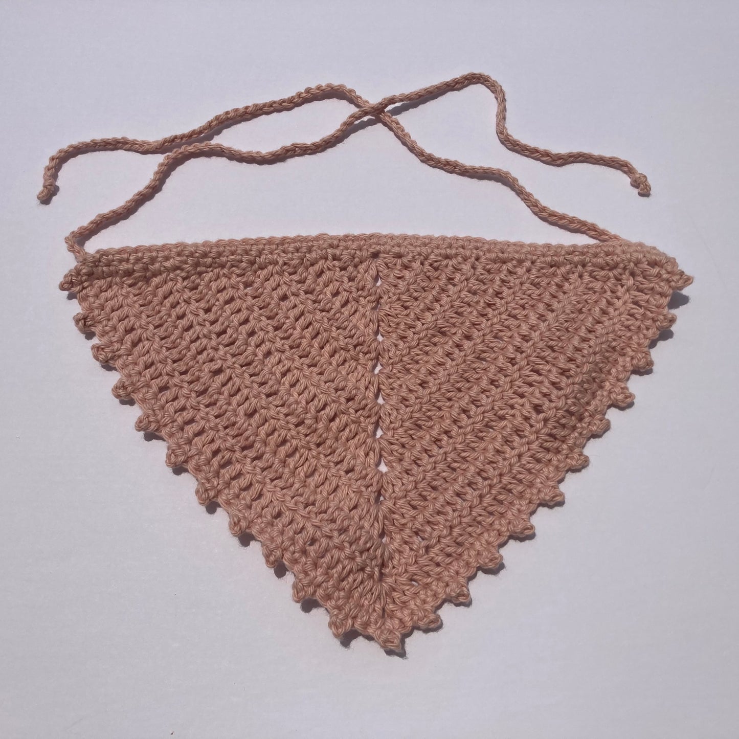 Crochet Cotton Bandana - Warm Blush