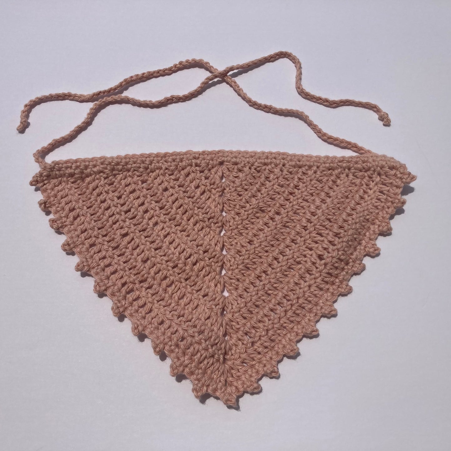 Crochet Cotton Bandana - Warm Blush