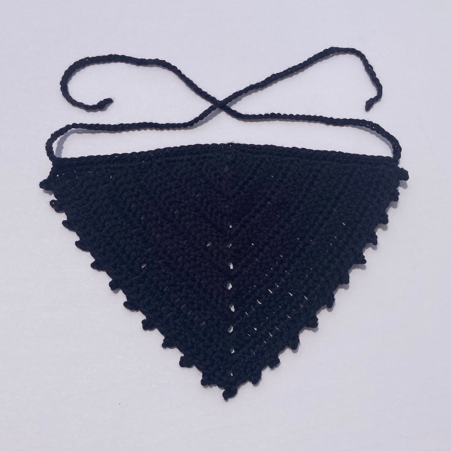 Crochet Cotton Bandana - Black