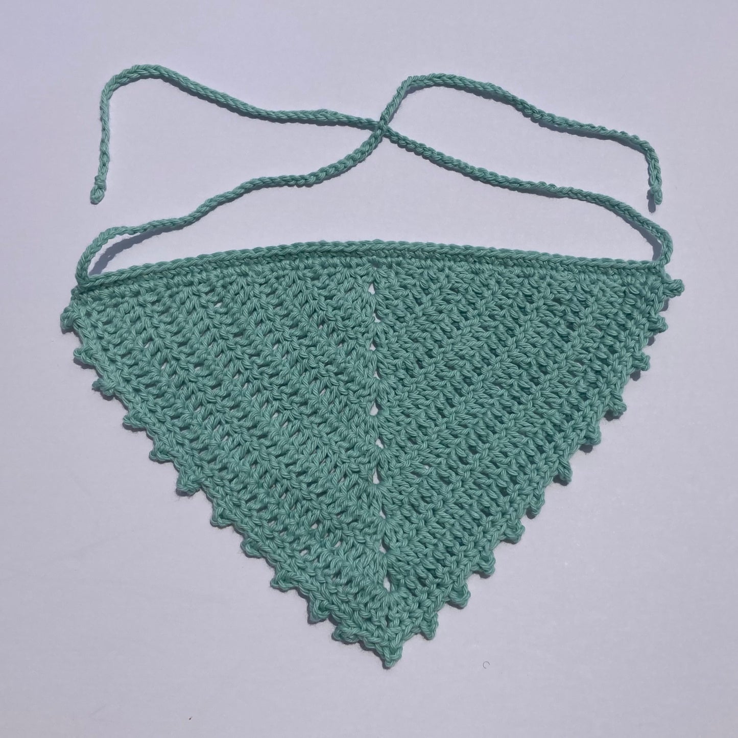 Crochet Cotton Bandana - Light Green