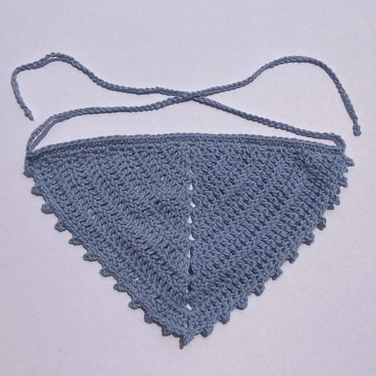 Crochet Cotton Bandana - Shell Blue