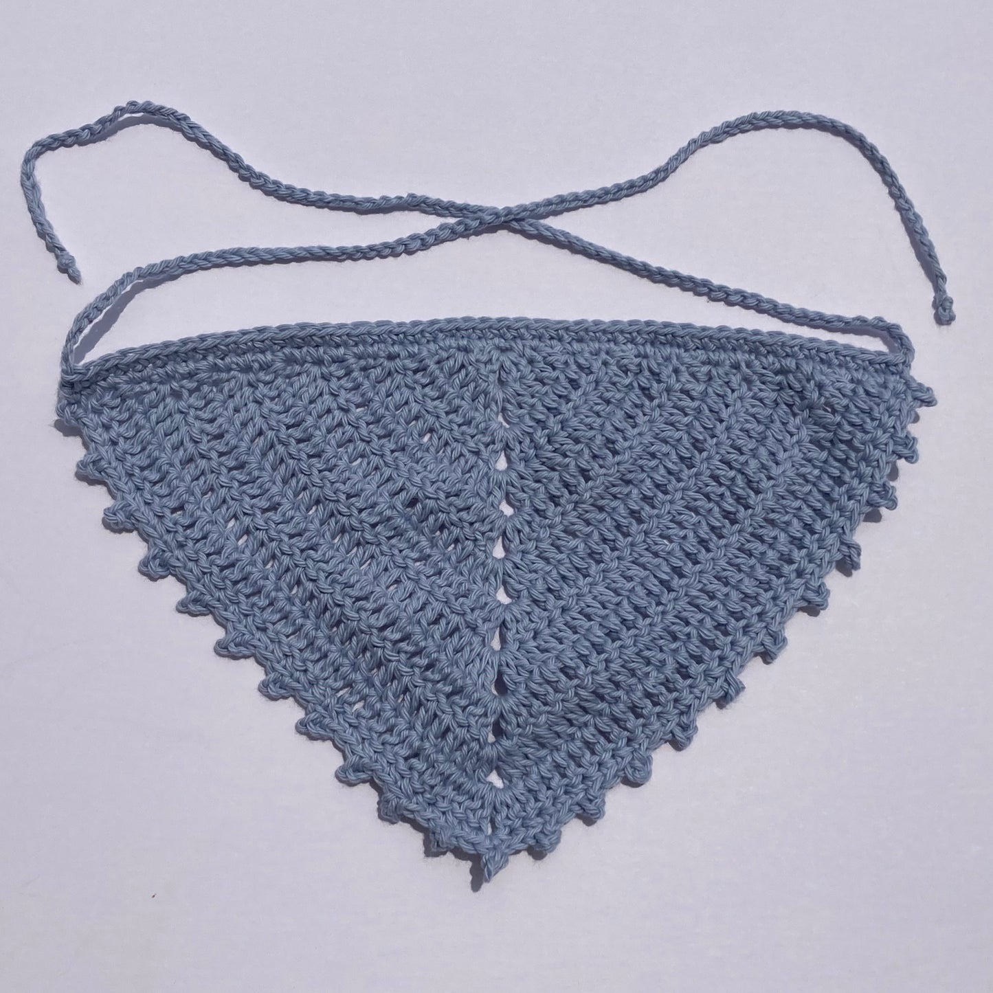 Crochet Cotton Bandana - Shell Blue