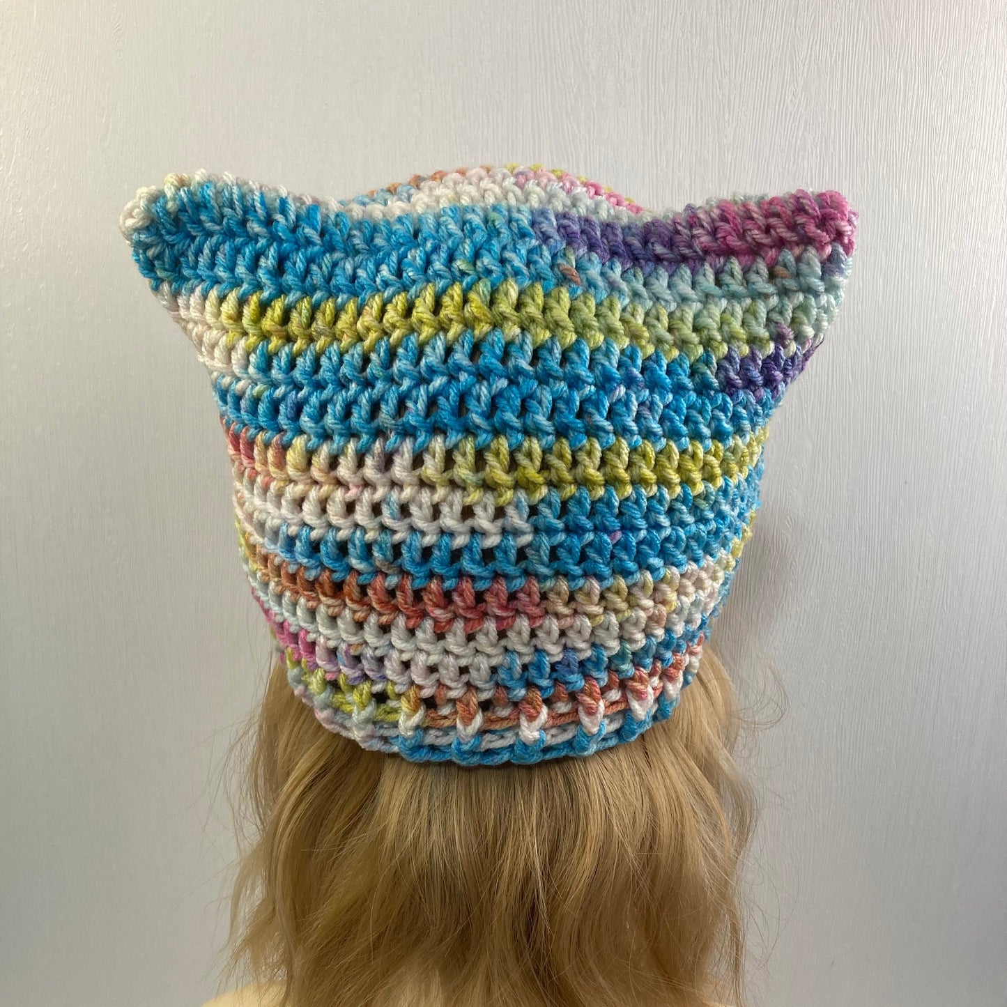 Crochet Cat Ear Beanie - Multicolor