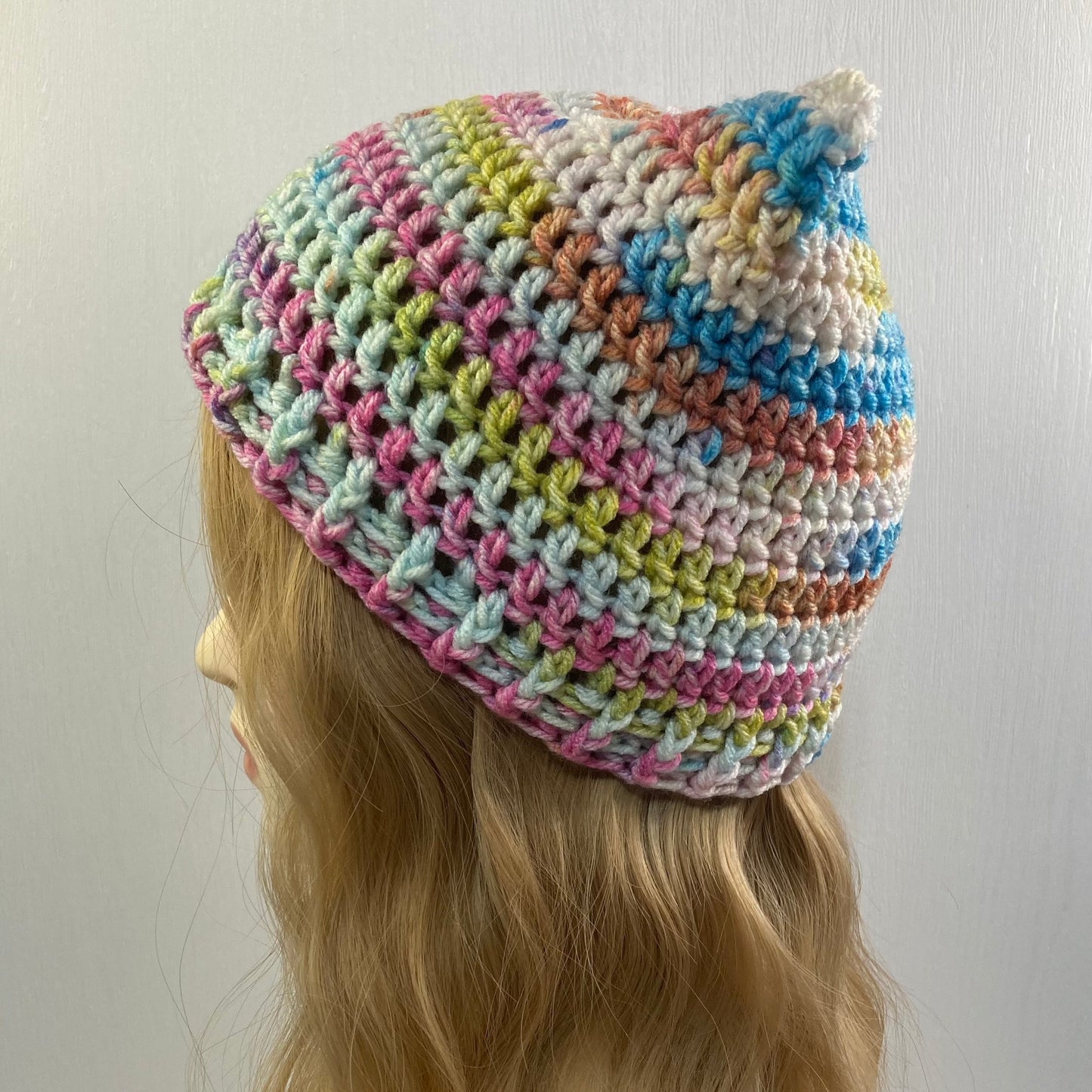 Crochet Cat Ear Beanie - Multicolor