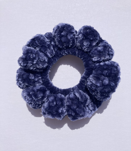 Indigo Blue Velvet Scrunchie