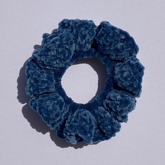 Slate Blue Velvet Scrunchie